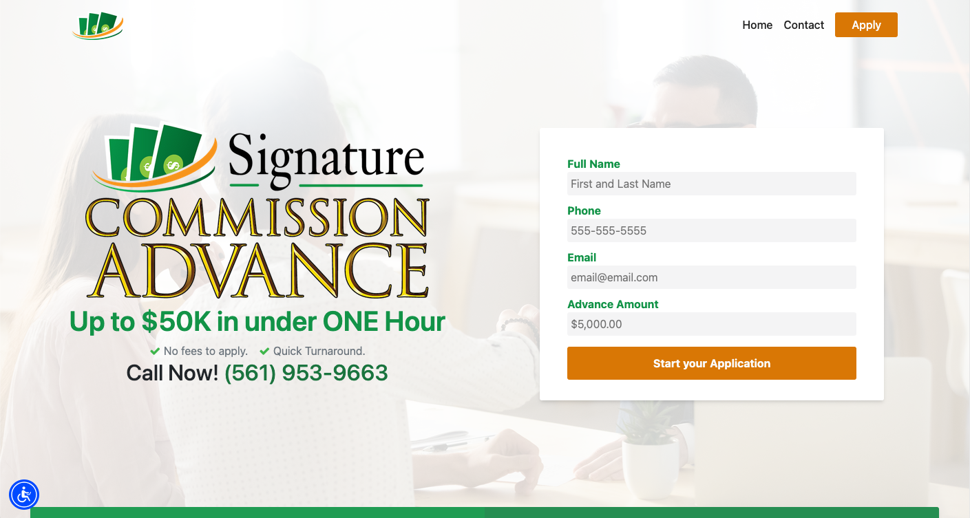 Commission Advance Program